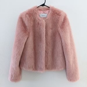 New with tags STAND Sophia Faux Fur jacket coat soft pink size 34 (US 4/Small)